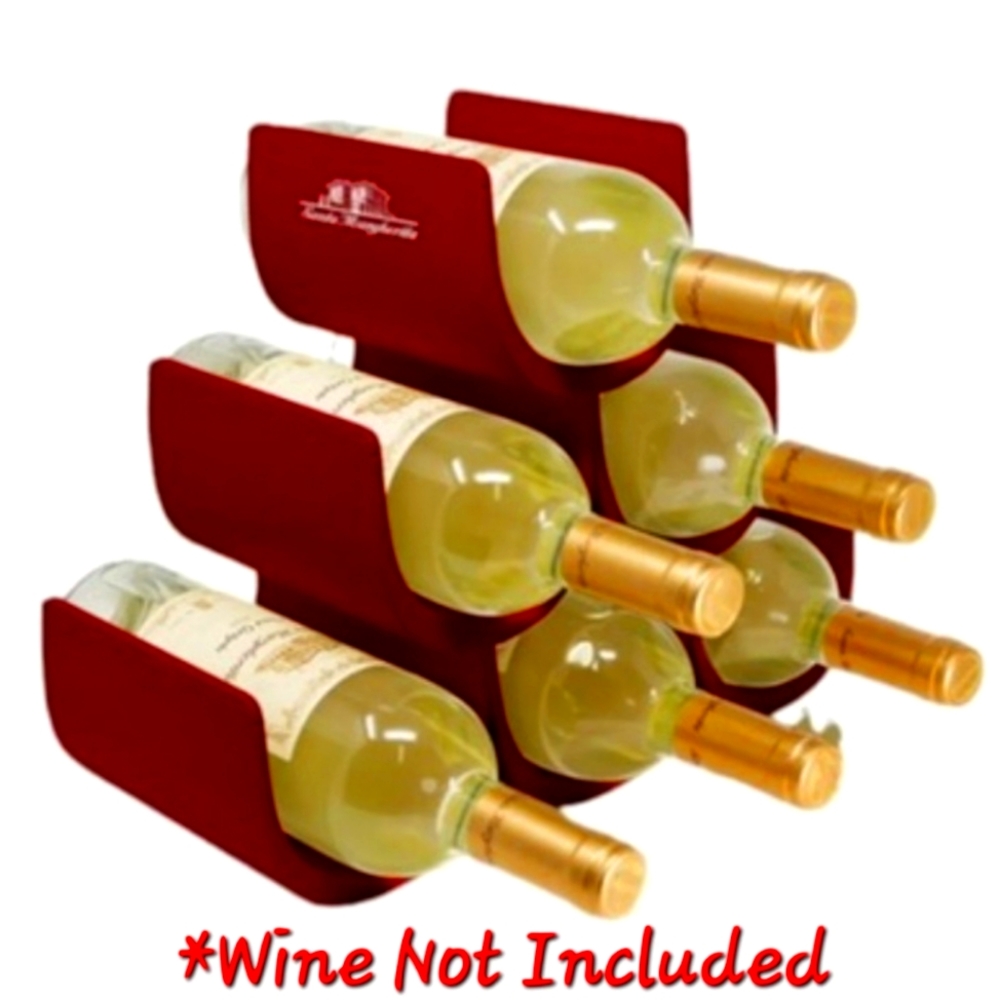 NIB Santa Margherita ALESSI Noe` Wine (6) Bottle Holder - Dark Red Resin
